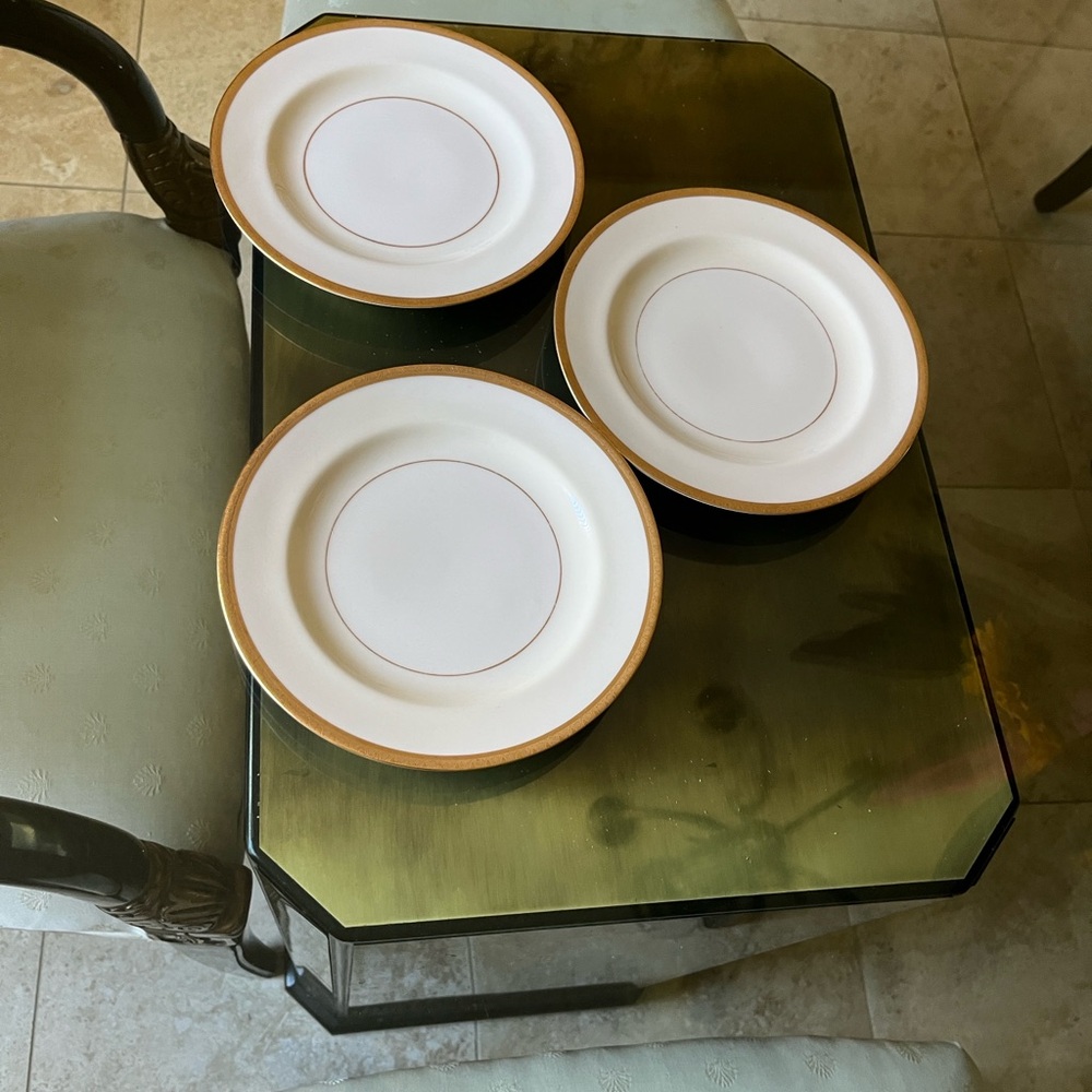Theodore Haviland Limoges symphony gold salad plates